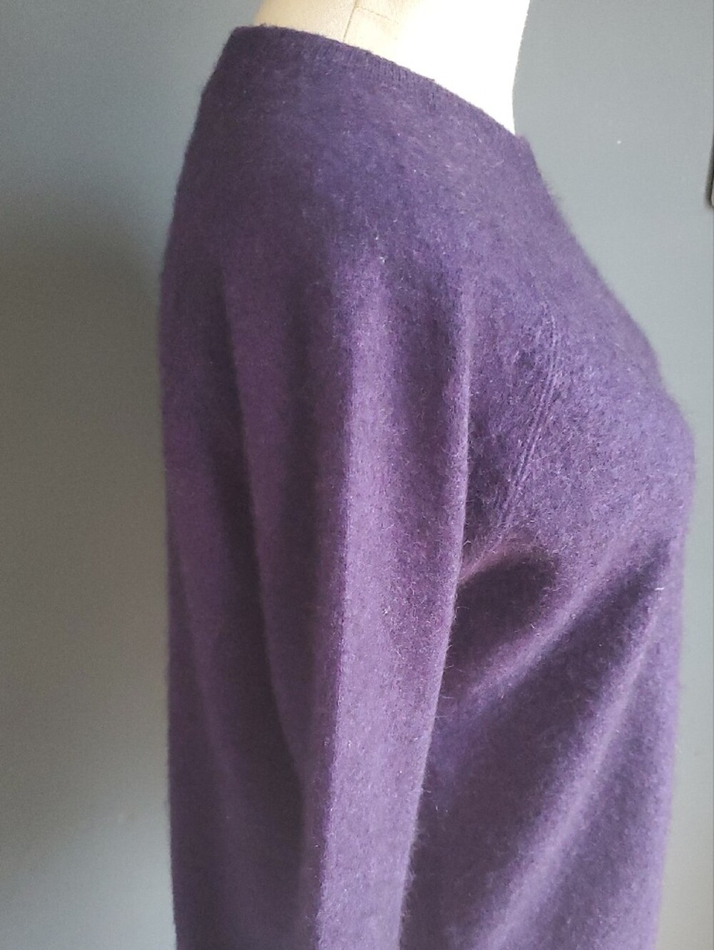 Kinross Purple 100% Cashmere Crewneck Sweater Suze XS - Picture 4 of 15